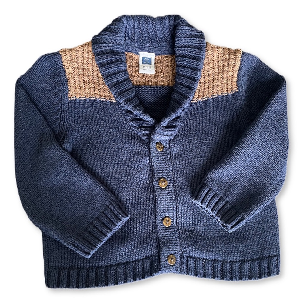 Janie & Jack Navy Knit Sweater Cardigan